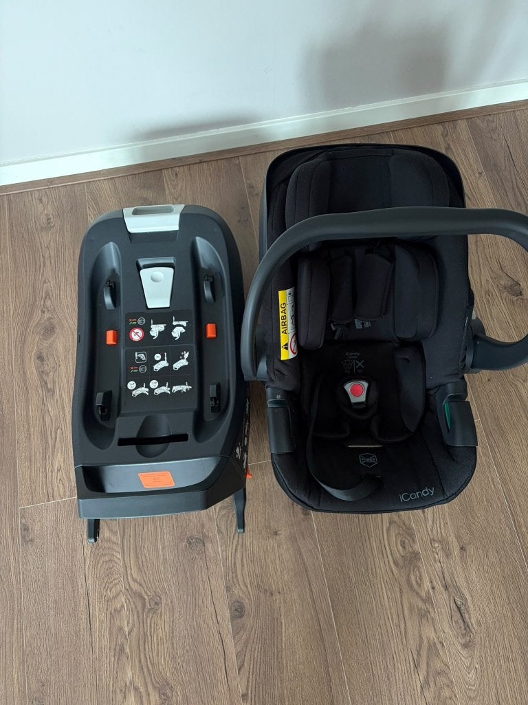 iCandy Cocoon autostoel met Isofix base - Nieuwstaat, Autogordel of Isofix, Zo goed als nieuw, 0 t/m 13 kg, Slaapstand