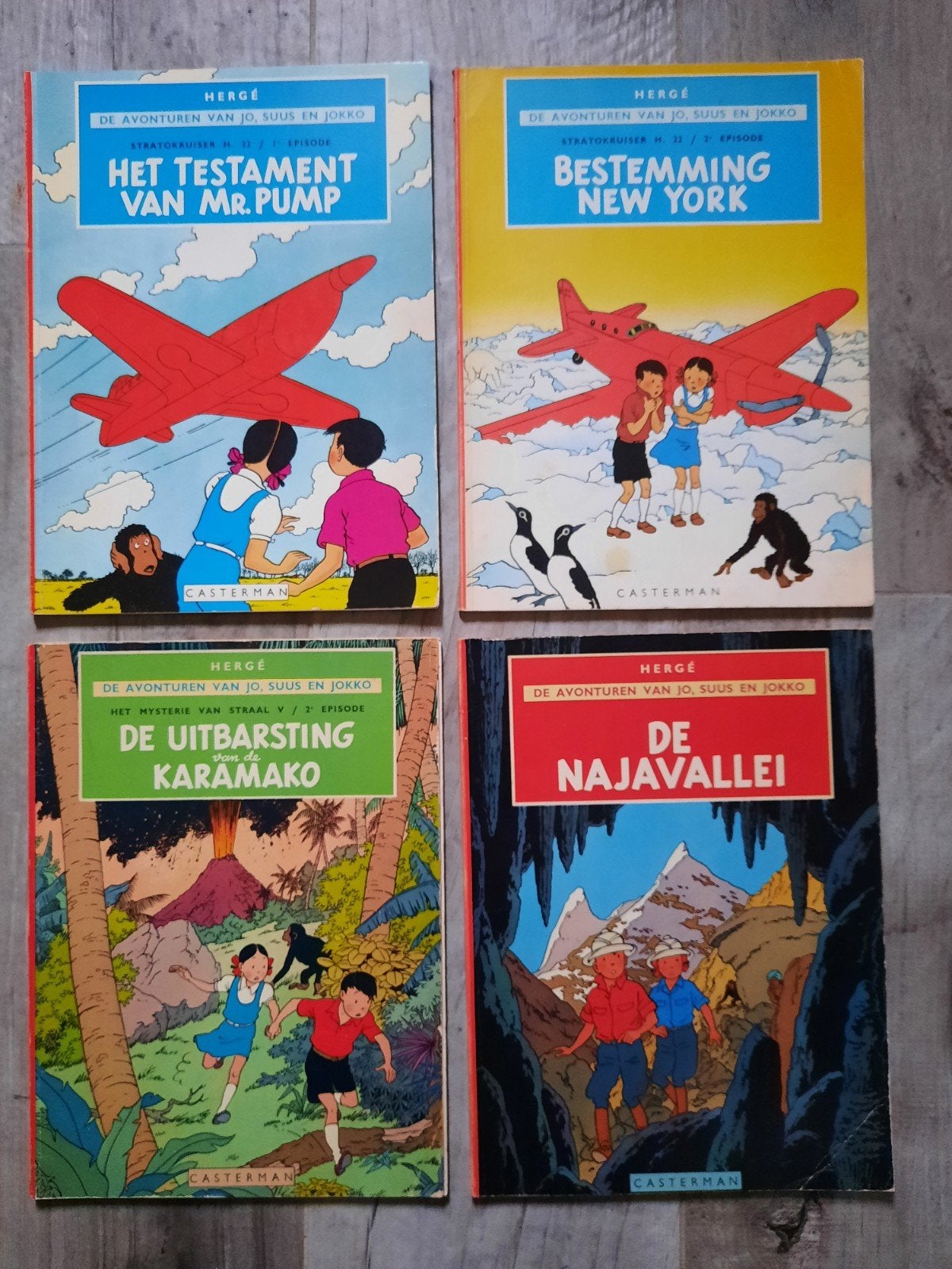 Jo, Suus en Jokko 4 albums SC, Meerdere stripboeken, Ophalen of Verzenden, Gelezen, Hergé