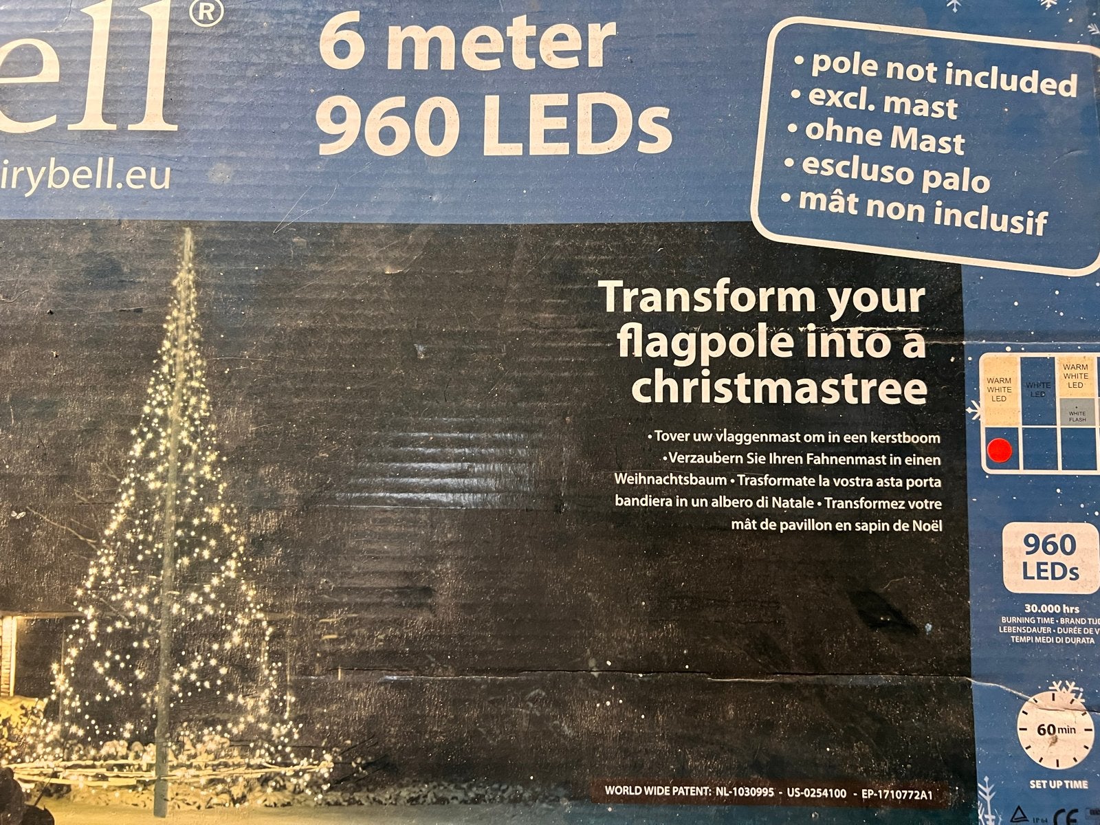 Kerstverlichting vlaggenmast, Ophalen of Verzenden, Gebruikt