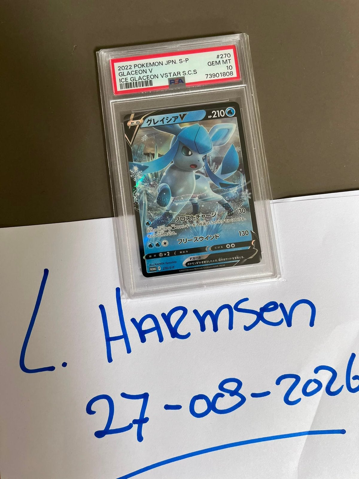 Japanse Glaceon V #270. Pokemon. Pokemonkaart. PSA 10, Ophalen, Zo goed als nieuw
