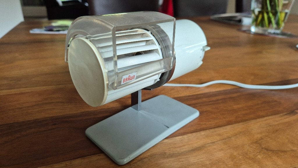 originele Braun HL 1 tafelventilator (Reinhold Weiss 1961), Ophalen of Verzenden, Zo goed als nieuw, Tafelventilator