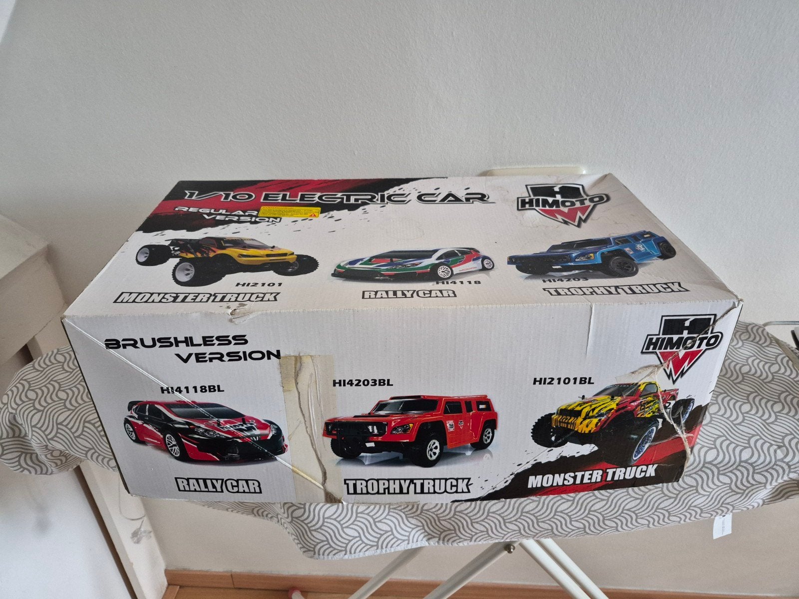 Himoto 1:10 RC Monster Truck met 2 accu's en onderdelen, Gebruikt, Auto offroad, Schaal 1:10, RTR (Ready to Run)