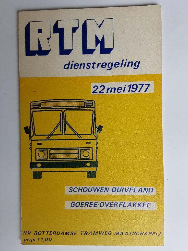 RTM SCHOUWEN-D. GOEREE-O.DIENSTREGELING INGAANDE 22 MEI 1977, Ophalen of Verzenden, Gebruikt, Bus of Metro, Boek of Tijdschrift