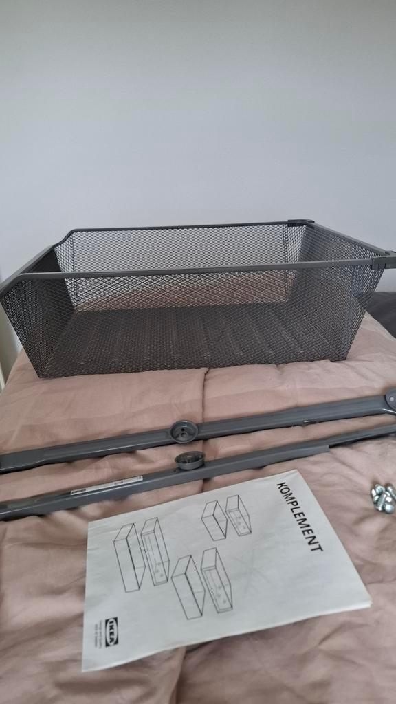 Nieuwe IKEA KOMPLEMENT Draadmand met Rails (Donkergrijs), Ophalen, Nieuw