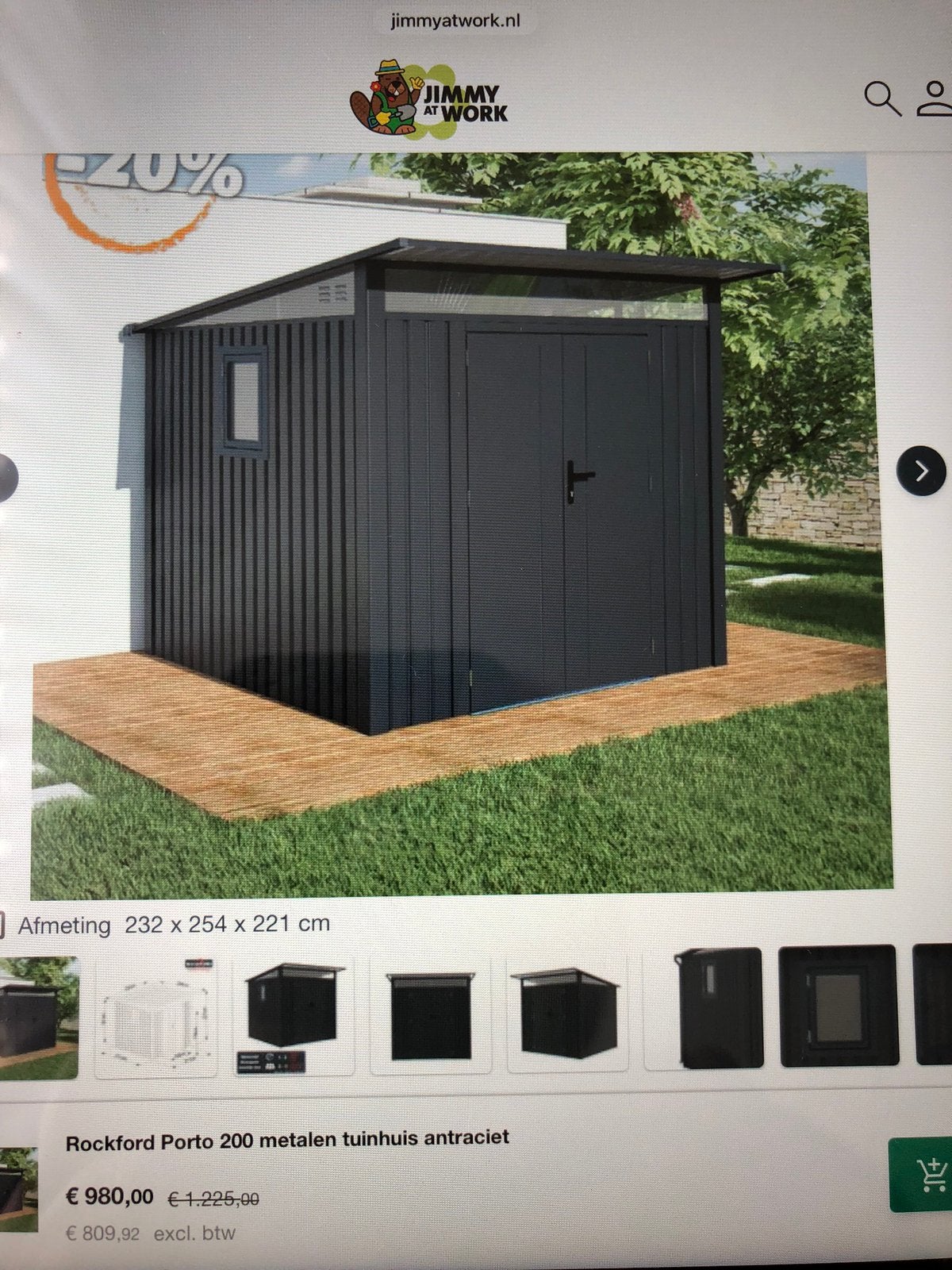 Tuinberging, Tuin en Terras, Tuinhuizen, 200 tot 400 cm, Schuur, Nieuw, 1 raam