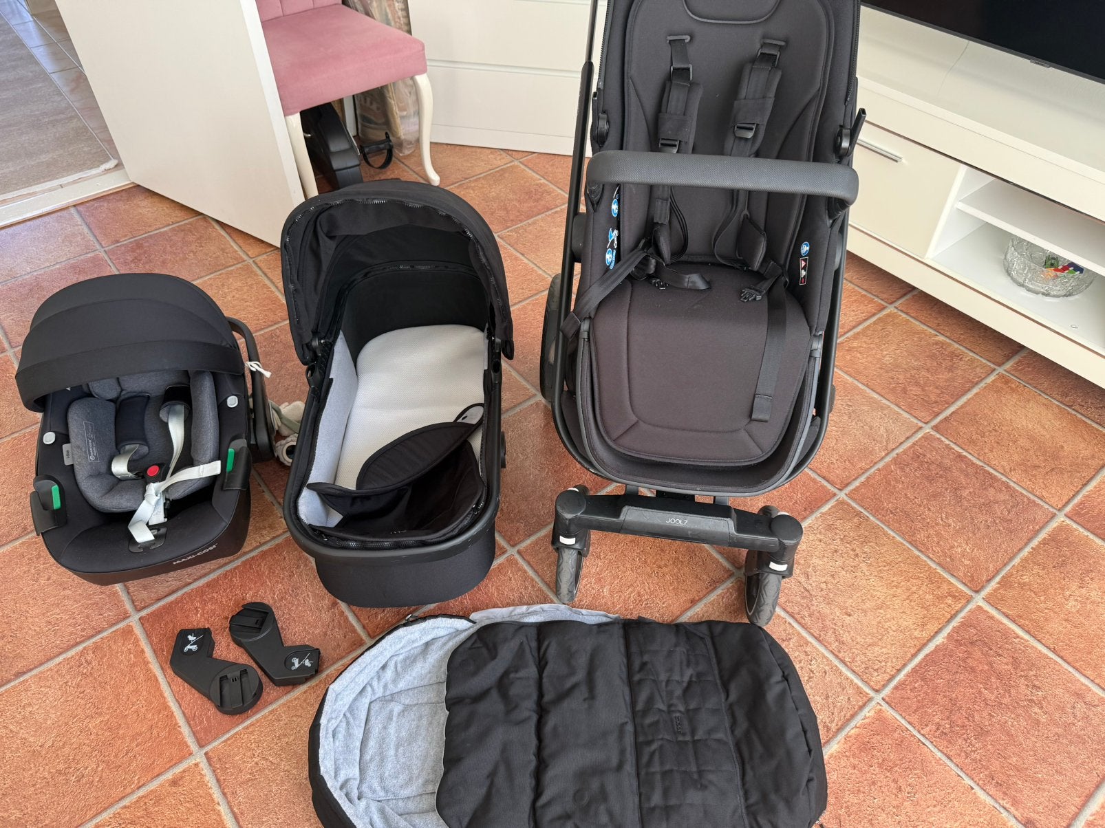 Complete Joolz Geo 3 set (Zeer goede staat), Zo goed als nieuw, Combiwagen, Verstelbare duwstang, Ophalen