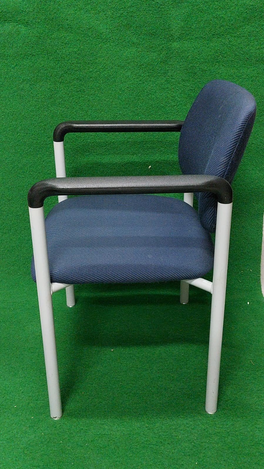 4x Comfortabele blauwe stoel met armleuningen, Ophalen, Blauw, Stof, Eén