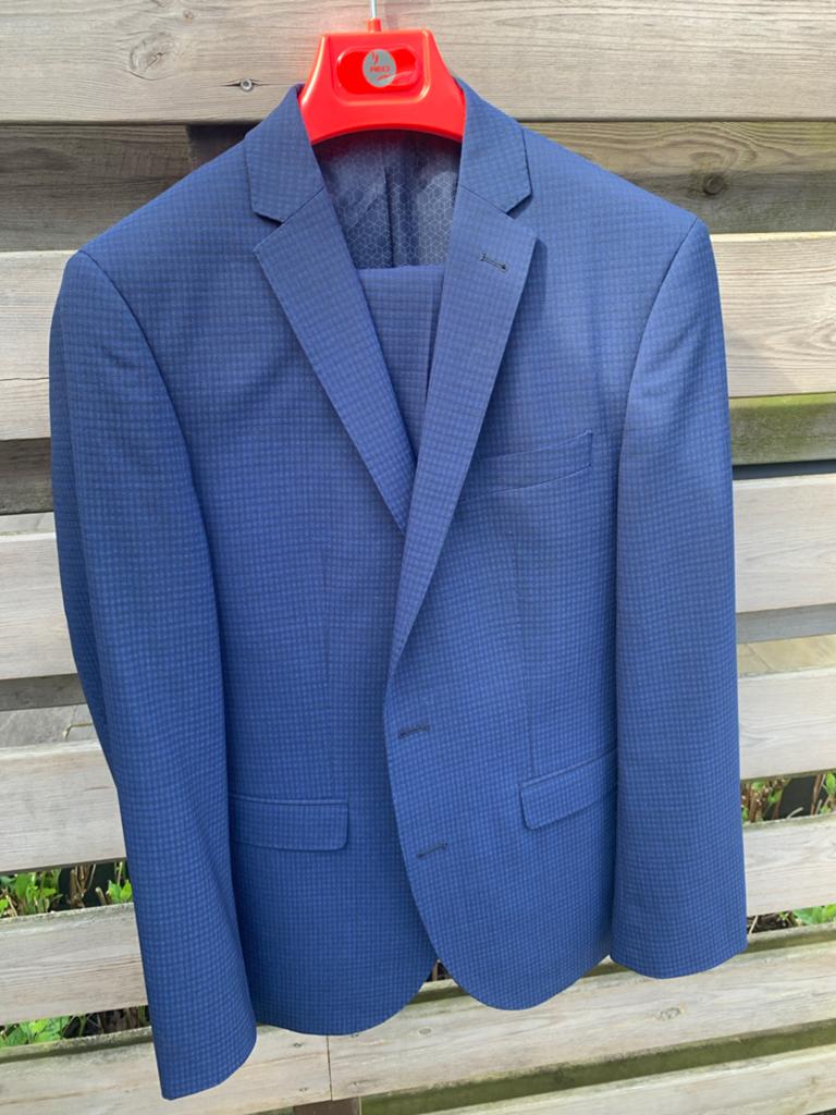 Maatpak heren blauw - Broek 46, Colbert 48 | Spaanders, Ophalen, Zo goed als nieuw, Maat 48/50 (M), Blauw