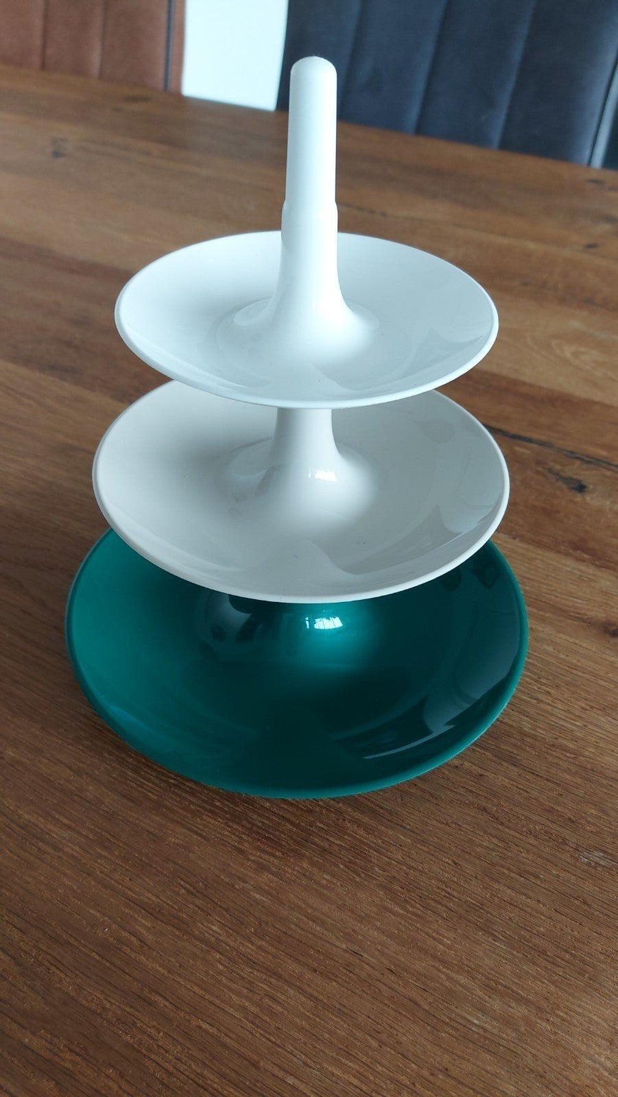 Etagère met 3 lagen - Wit en Groen, Ophalen of Verzenden, Gebruikt, Wit, Modern