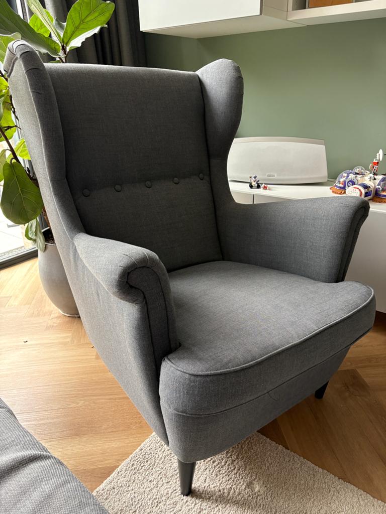 Ikea stoel Strandmon, Huis en Inrichting, Fauteuils, Ophalen, Zo goed als nieuw, 75 tot 100 cm, 50 tot 75 cm
