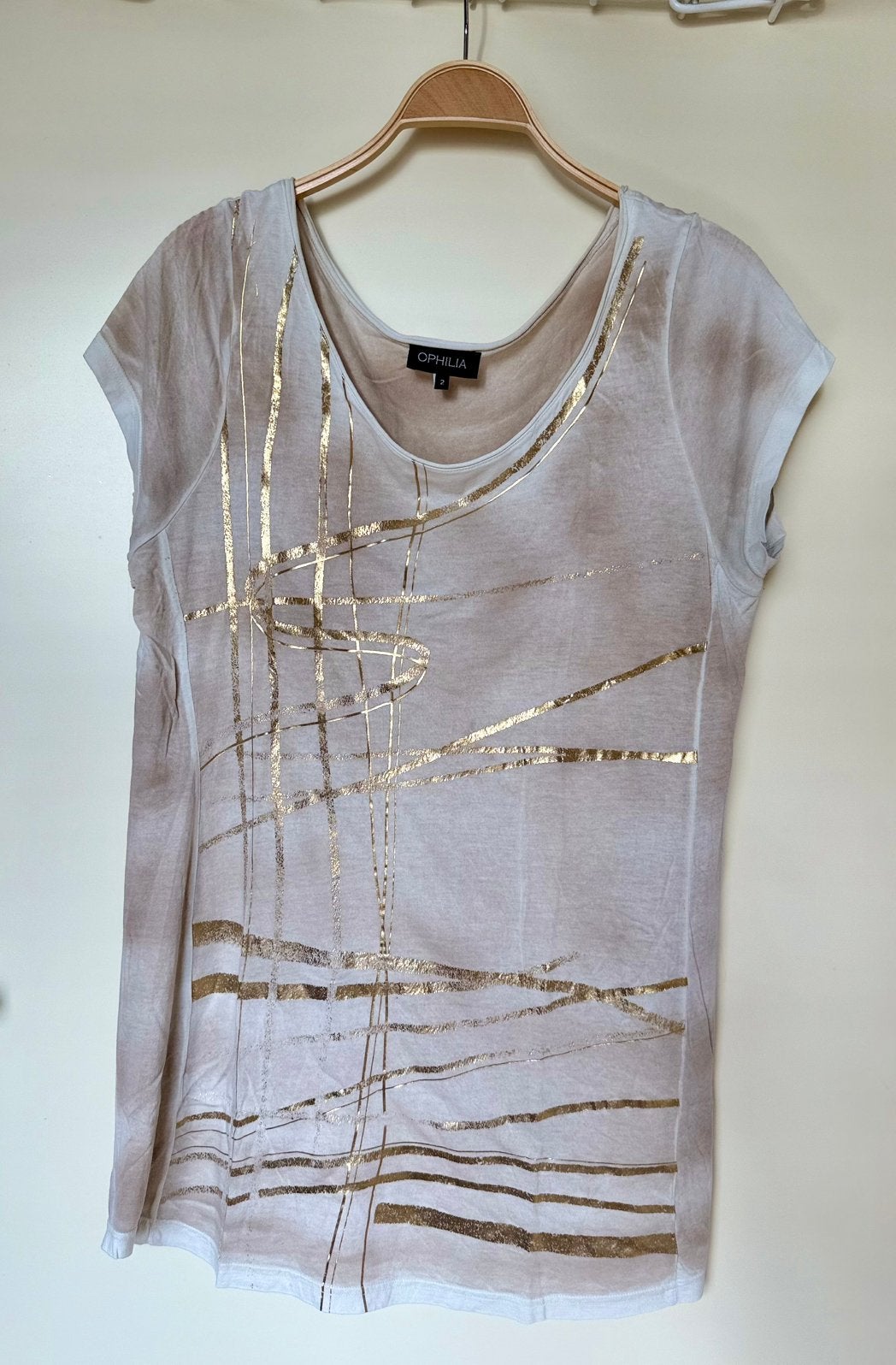 Beige/gouden shirt xl, Beige, Maat 42/44 (L), Nieuw, Ophalen of Verzenden