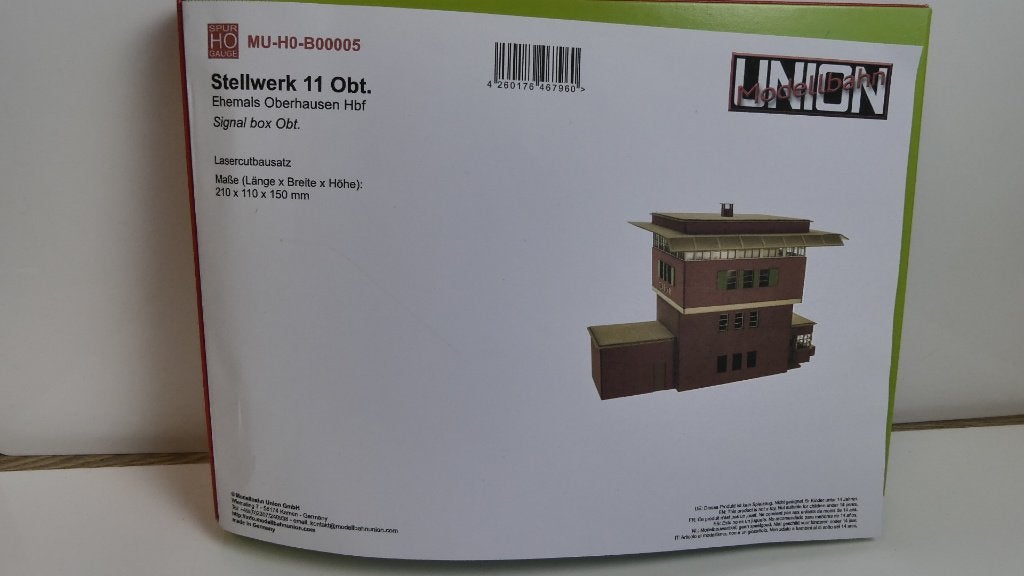 Bouwdoos H0 Modelbahnunion Stellwerk Oberhausen Obt Lasercut, Overige merken, Brug, Tunnel of Gebouw, Nieuw, Ophalen of Verzenden