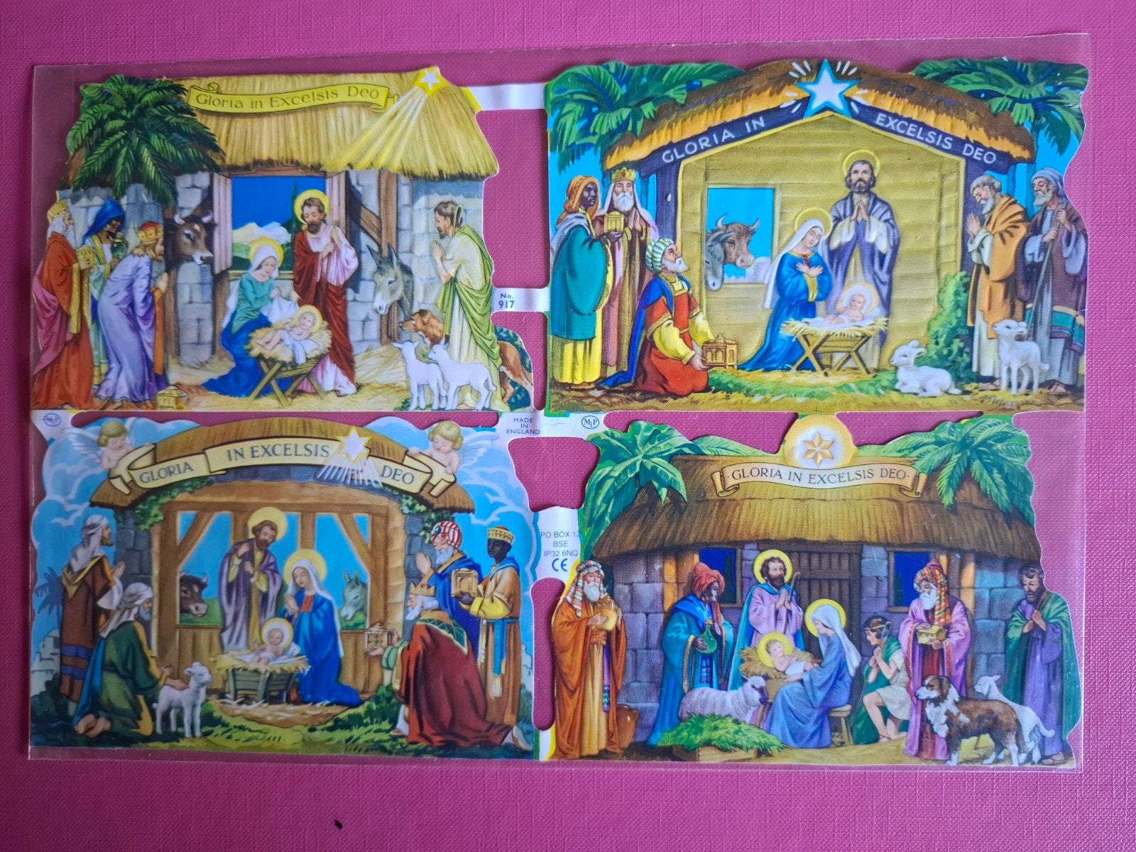 poezieplaatje scrapbook kerststal kerst nog 917, Antiek en Kunst, Ophalen