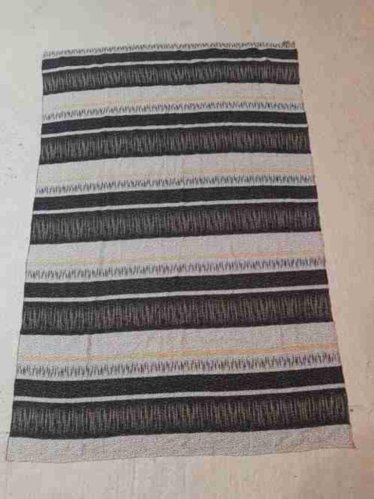 Grandfoulard plaid woondeken streepdessin 185/125, Wit, Djt@dejuistetoon.eu, Ophalen of Verzenden, Zo goed als nieuw