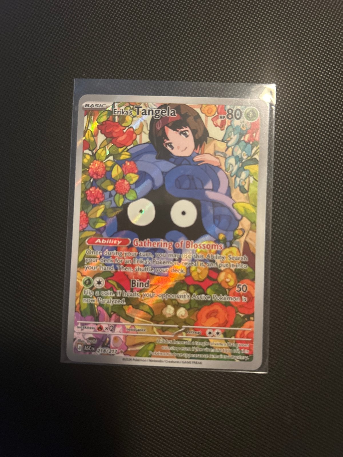 Erika's Tangela asc218/217 - Pokémon Kaart, Ophalen of Verzenden, Zo goed als nieuw, Losse kaart, Foil