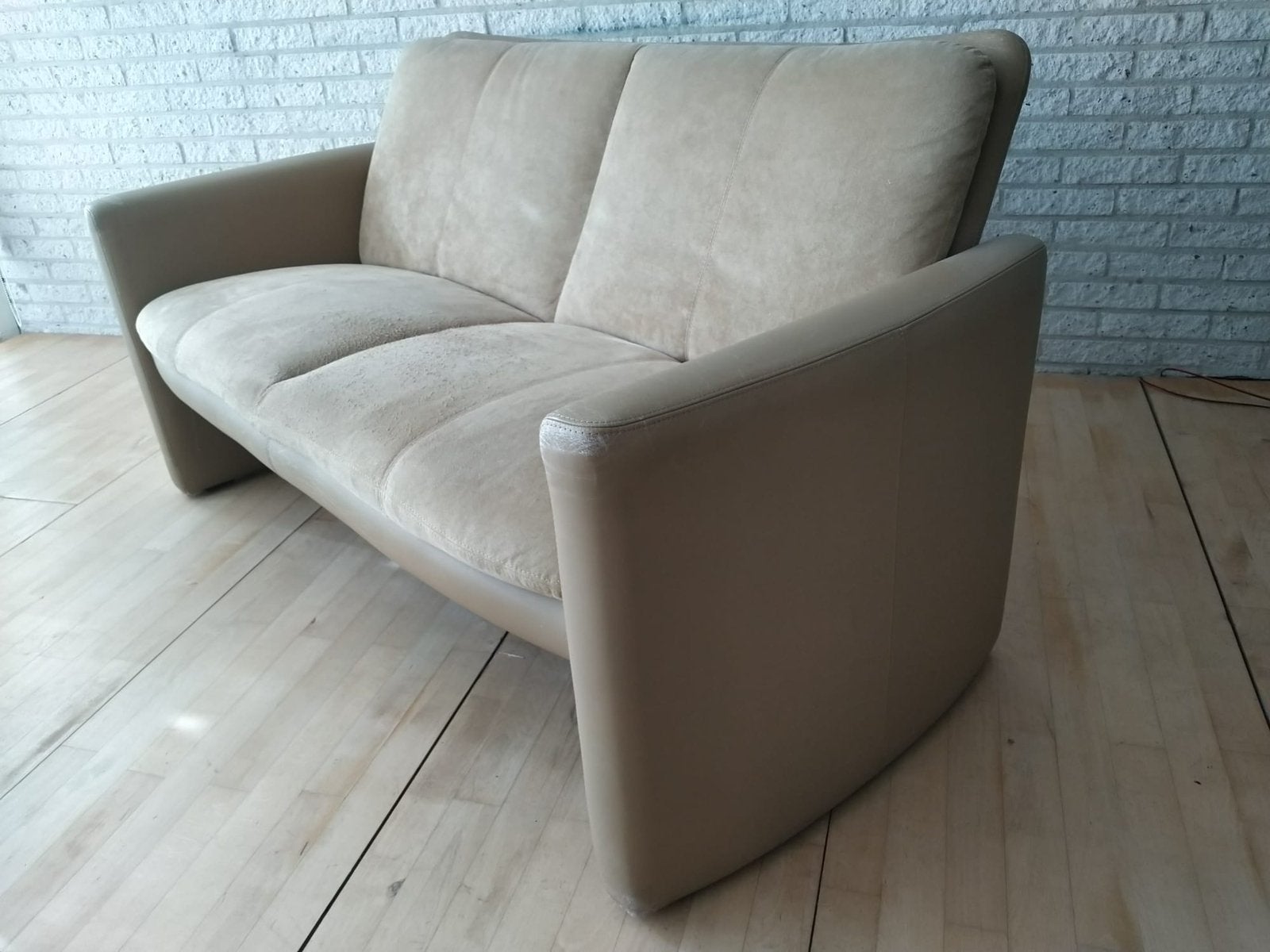 Leolux lederen tweezitsbank, Ophalen, 150 tot 200 cm, Tweepersoons, 75 tot 100 cm