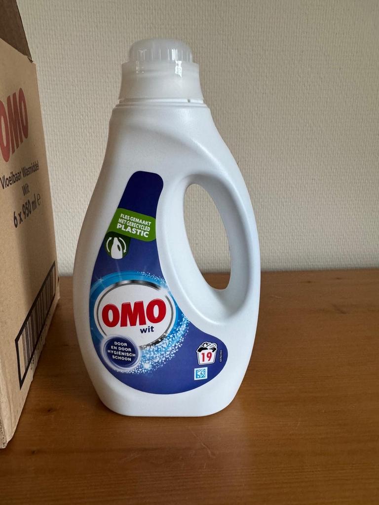 OMO Wit Vloeibaar Wasmiddel - 950ml, 6 flessen, Minder dan 1200 toeren, Minder dan 85 cm, Minder dan 4 kg, Nieuw