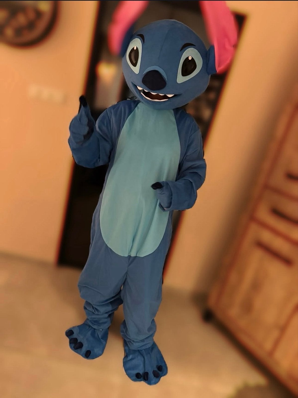 Stitch Mascotte Kostuum - Te koop !, Ophalen, Zo goed als nieuw, Pak of Jurk