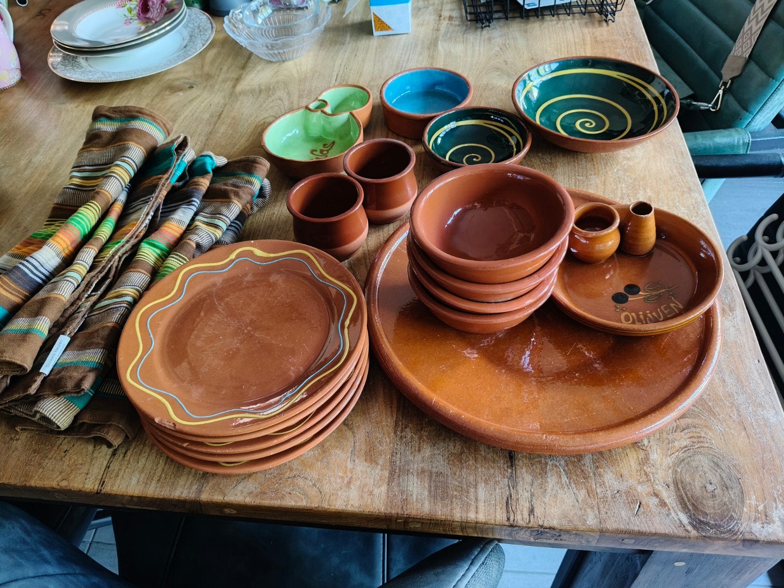 Aardewerk servies set - Tapas/Olijven/Snacks, Ophalen, Gebruikt, Overige merken, Overige stijlen
