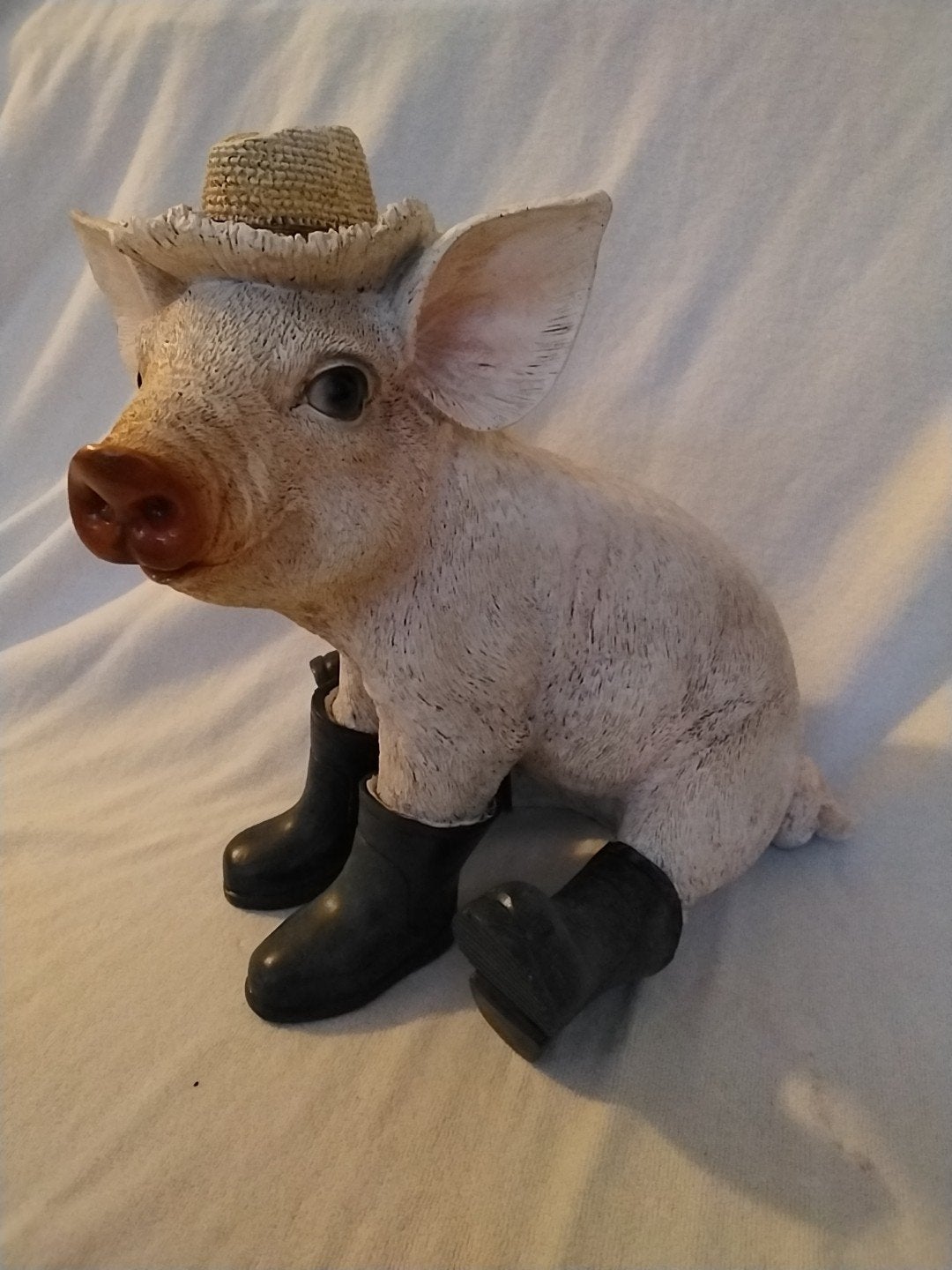 Decoratief varkentje met laarzen en hoed, MGO, Ophalen of Verzenden, Nieuw, Overige materialen