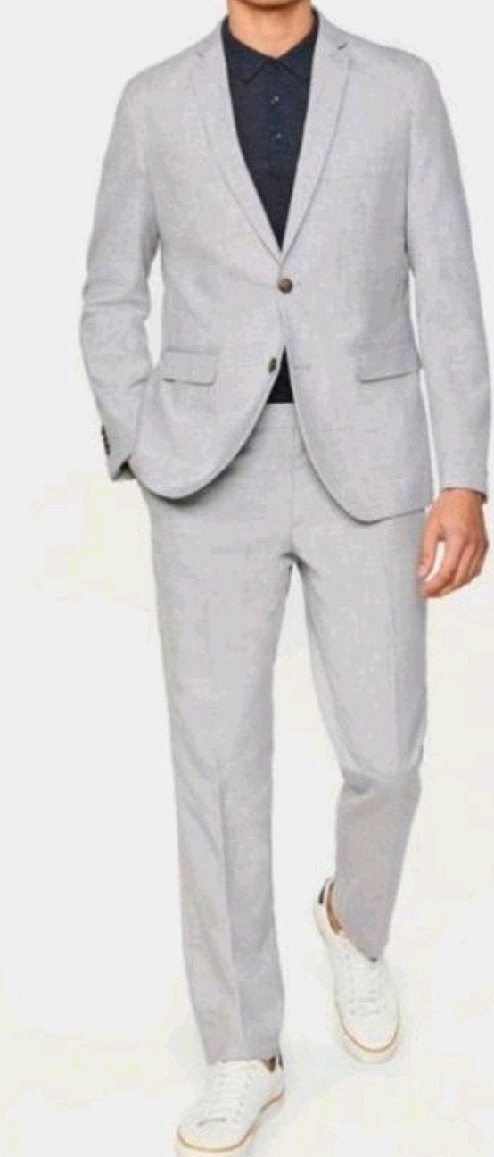 heren kostuum mt 46/48, Kleding | Heren, Kostuums en Colberts, Gedragen, Maat 46 (S) of kleiner, Grijs, Ophalen