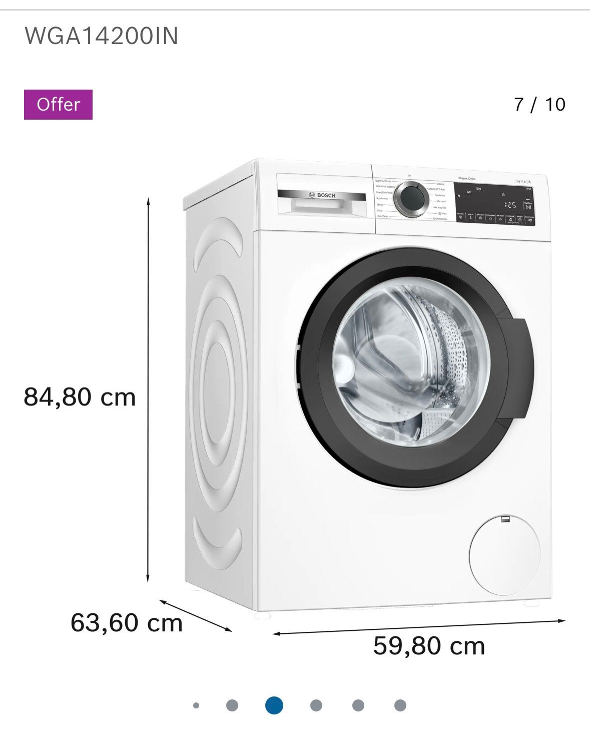 Bosch Serie 6 Wasmachine, 9 kg, 1200 rpm, 10 kg of meer, Ophalen of Verzenden, Zo goed als nieuw, 85 tot 90 cm
