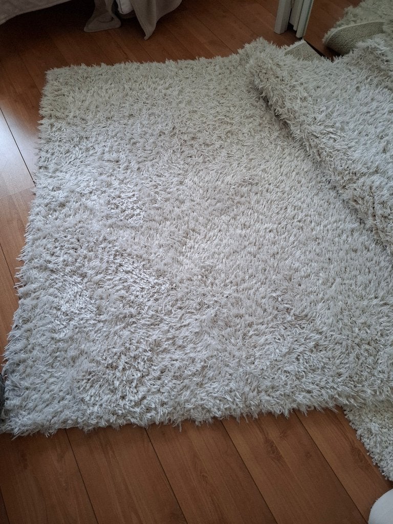 Mooi fluffy off-white vloerkleed 160 x 230 cm, Ophalen, Wit, 200 cm of meer, Zo goed als nieuw
