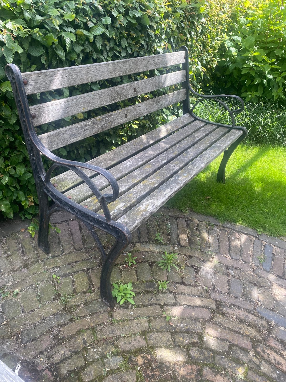 Ijzeren tuinbank, Tuin en Terras, Ophalen, Gebruikt, Metaal
