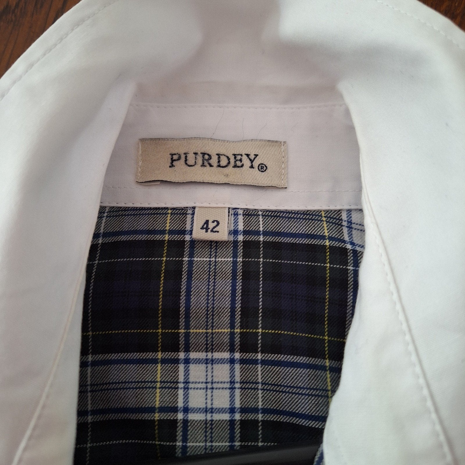 Purdey geruite blouse met strikdetail - Maat 42, Kleding | Dames, Blauw, Maat 42/44 (L), Ophalen of Verzenden, Zo goed als nieuw