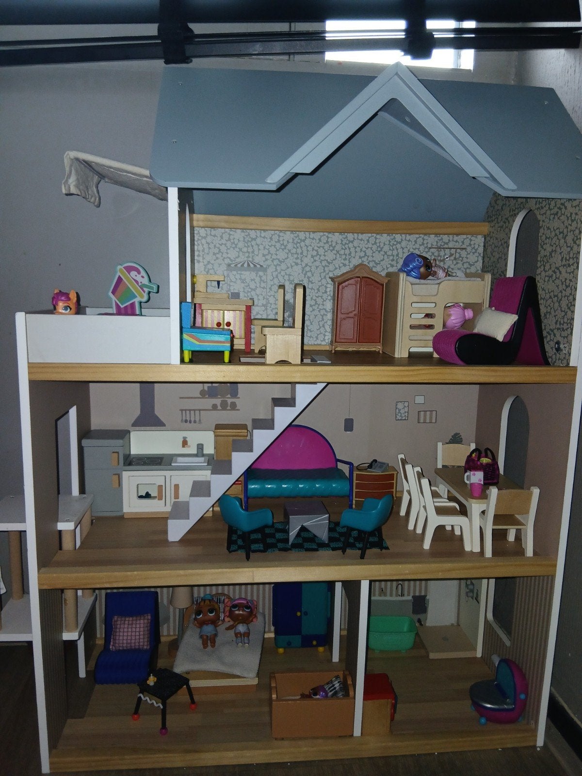 Petite Amélie Houten Poppenhuis (81cm) – Extra Vol met Veel, Ophalen