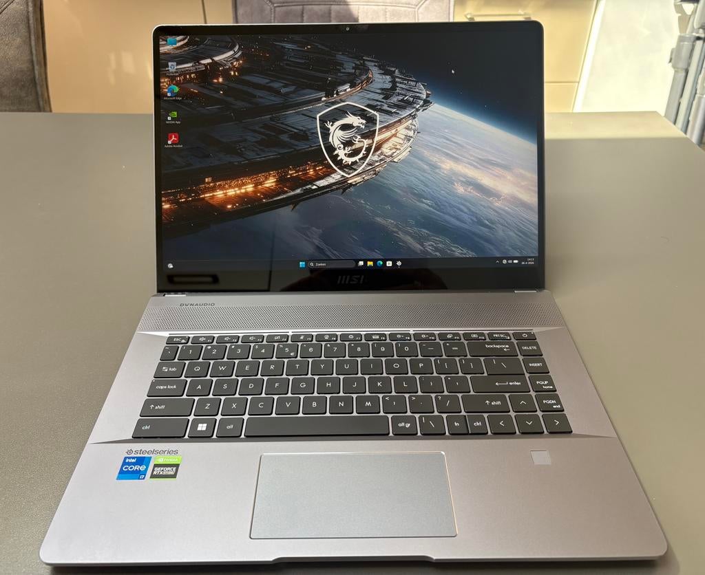 MSI Creator, RTX 3060 6gb, i7-12th gen, 16gb RAM, 512gb SSD, Qwerty, Intel® Core™ i7 , Zo goed als nieuw, Met videokaart