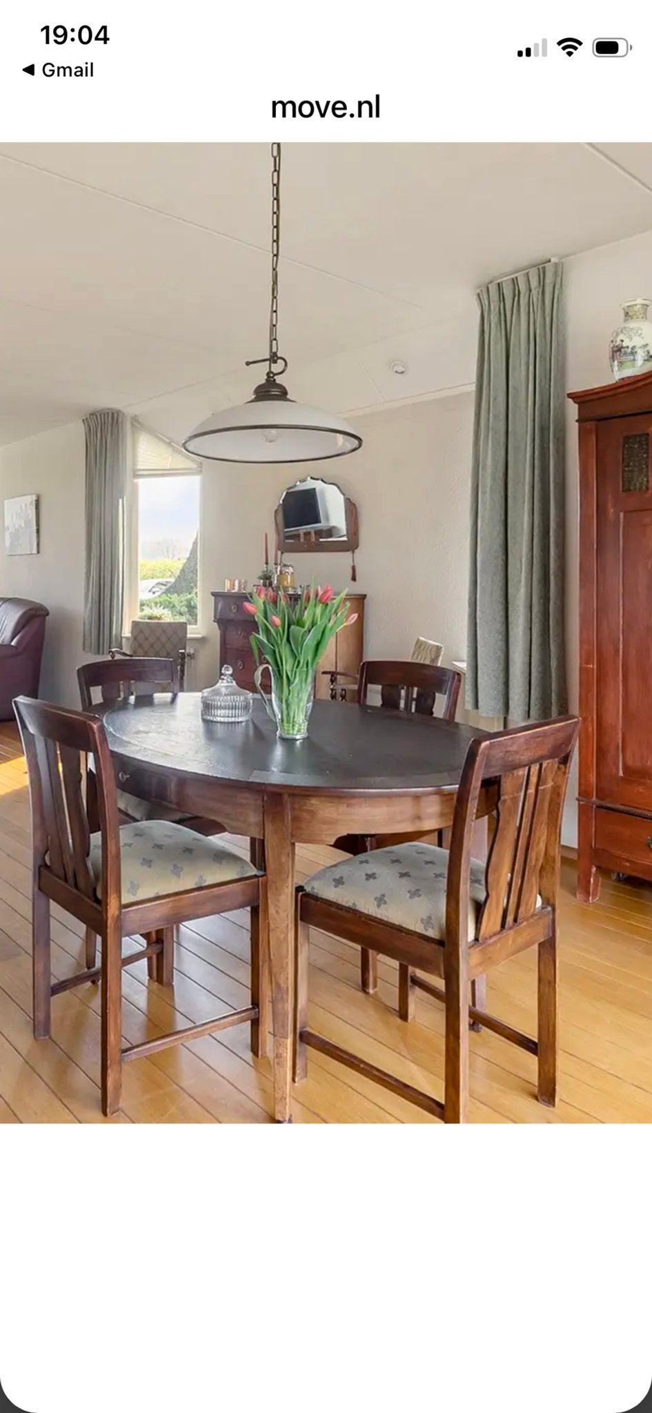 Antieke houten eettafel met 6 stoelen, Antiek en Kunst, Antiek | Meubels | Stoelen en Banken, Ophalen