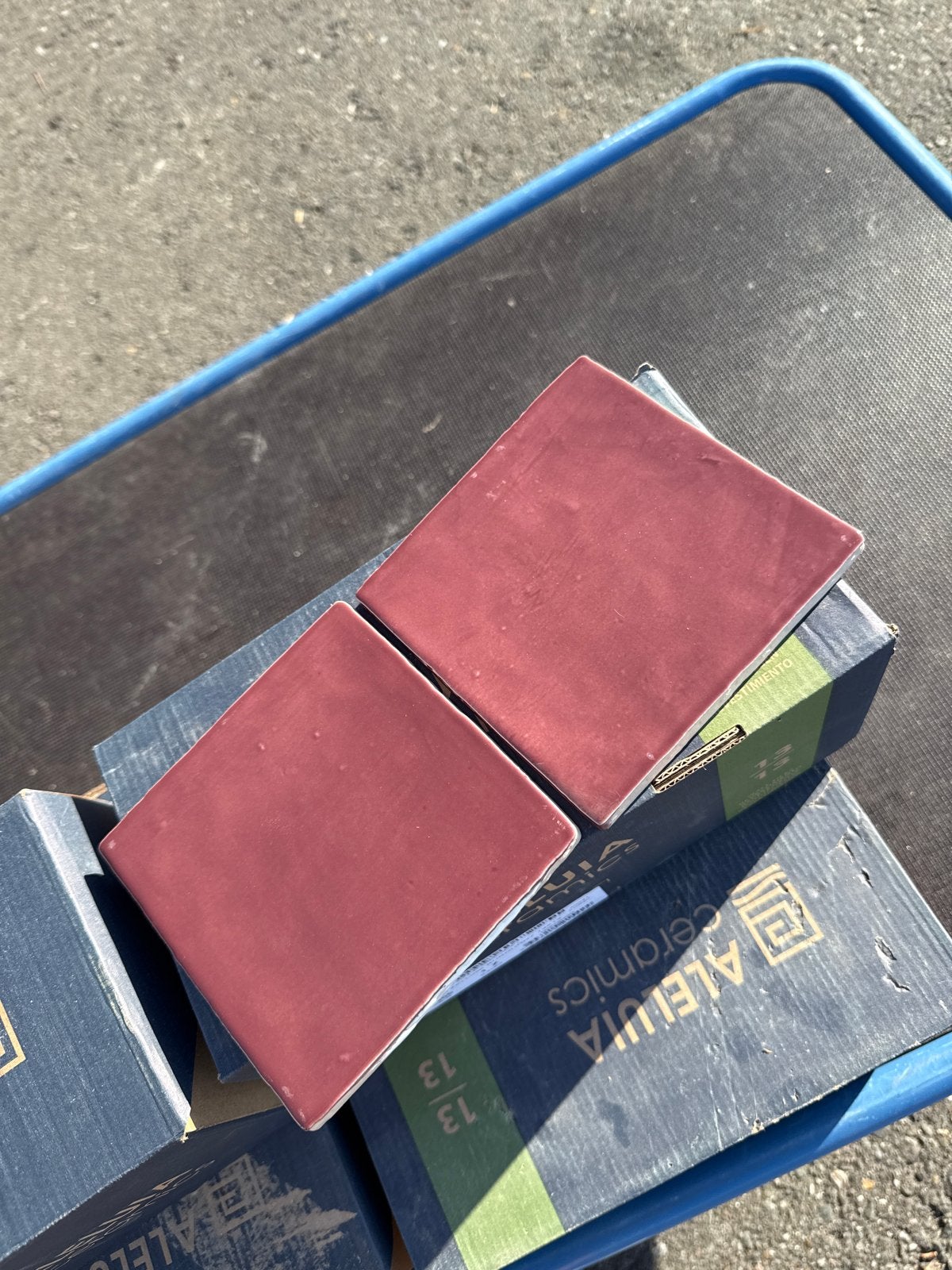 7 dozen Nieuwe Zellige Burgundy Wandtegels 13x13 cm, Ophalen, Nieuw, Minder dan 20 cm, Minder dan 5 m²