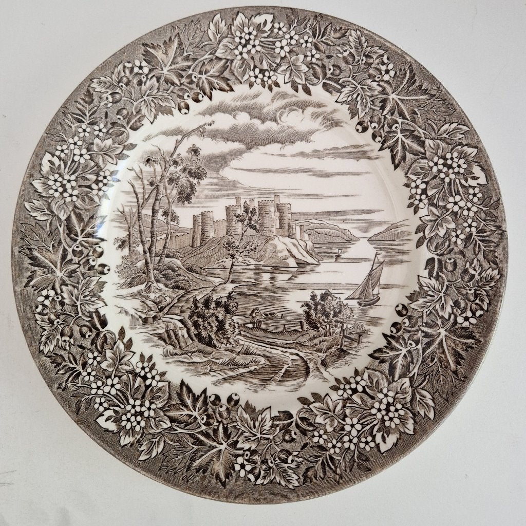 Staffordshire bord - Bruingrijze kleur - Castles, Ophalen of Verzenden