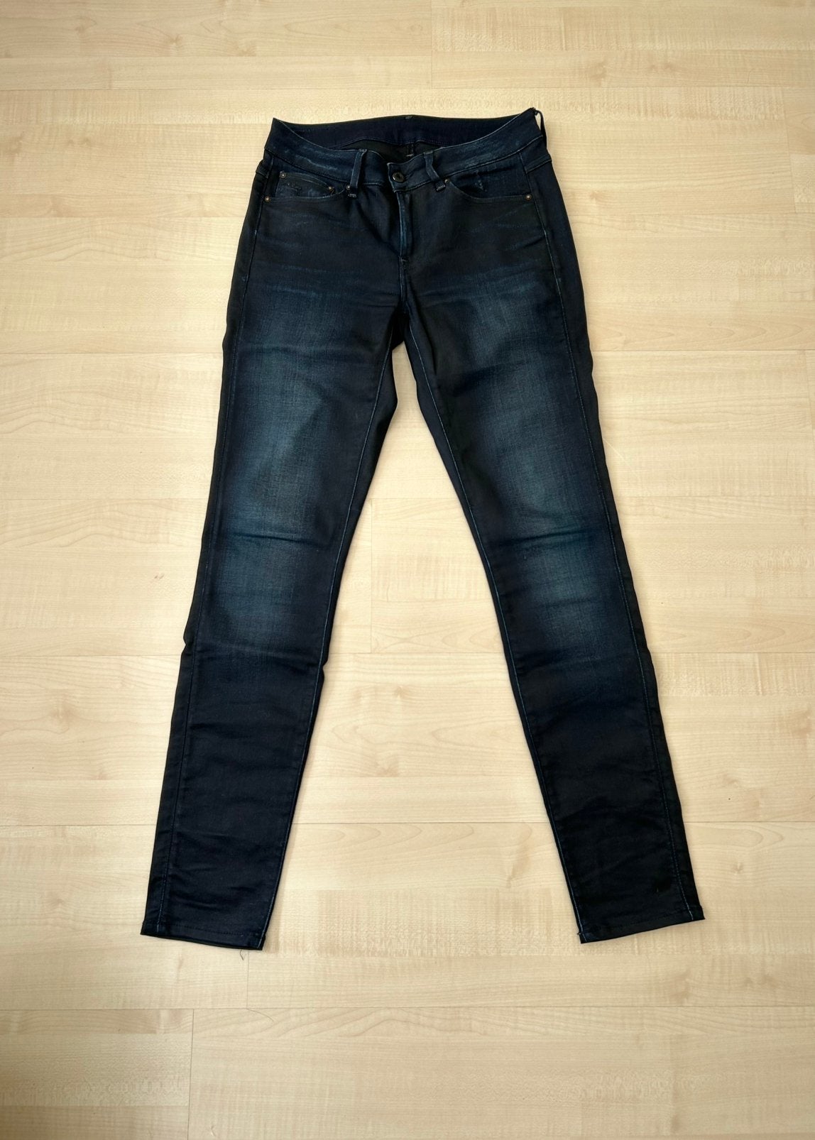G-STAR 3301 high raise dark aged stretch ZGAN, Ophalen of Verzenden, Zo goed als nieuw, Blauw, W28 - W29 (confectie 36)