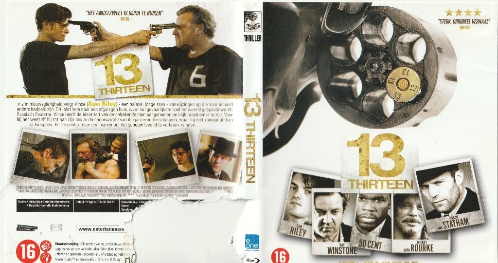 13 thirteen blu ray achterkant hoes is stuk uit, Cd's en Dvd's, Vanaf 16 jaar, Nederlands, Ophalen of Verzenden, Blu-ray