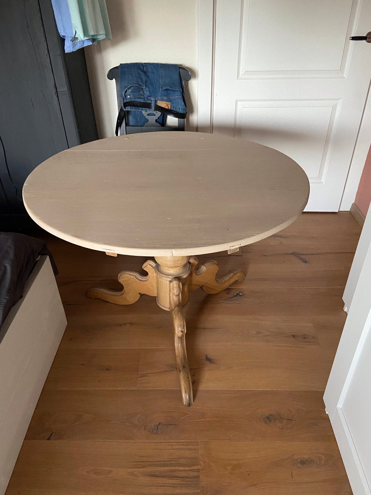 Ronde tafel 95 cm - inklapbaar, Gebruikt, Rond, Vier personen, Overige houtsoorten