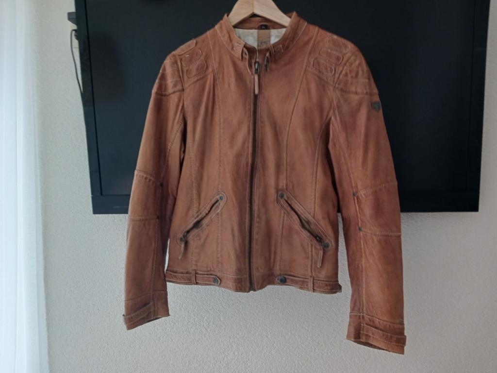 Gipsy bikerjasje van echt leer, maat XL (valt kleiner), Kleding | Dames, Gipsy, Bruin, Maat 42/44 (L), Ophalen of Verzenden