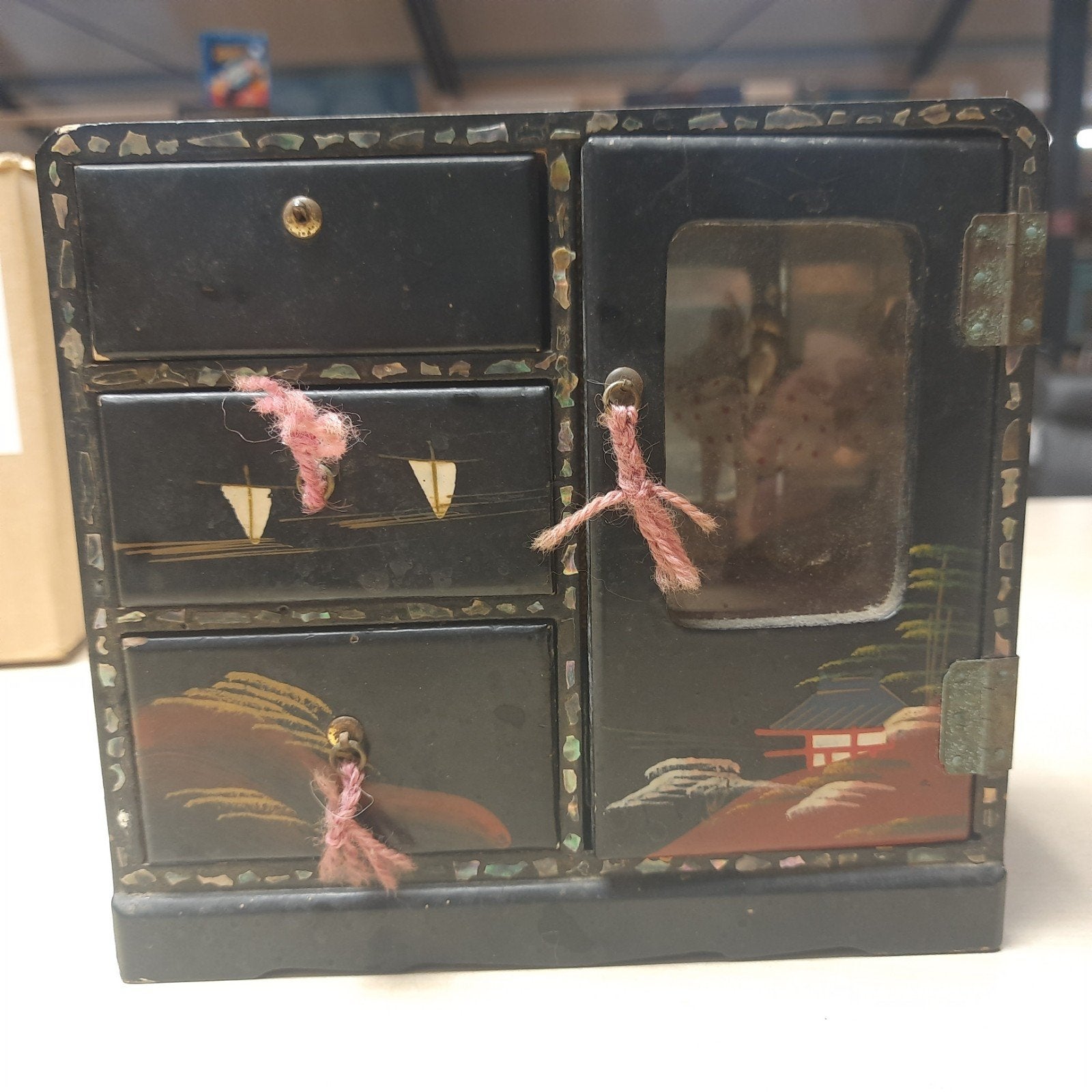 Vintage Japanse sieraden/muziekdoos met dansende ballerina, Ophalen of Verzenden