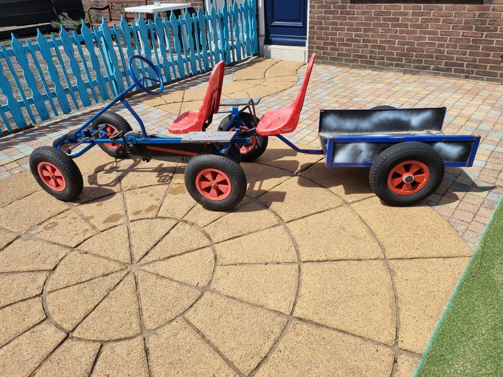 Duozit skelter met aanhanger - Gebruikt, Kinderen en Baby's, Speelgoed | Buiten | Skelters, Ophalen, Gebruikt, Overige merken