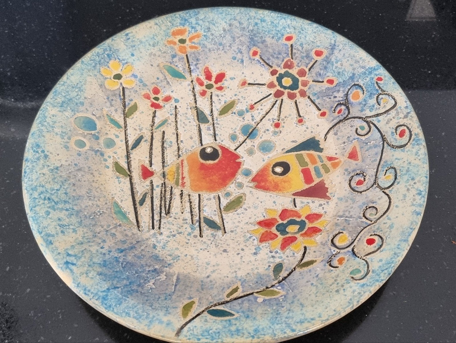 Handgeschilderde schaal, keramiek, Antiek en Kunst, Ophalen of Verzenden