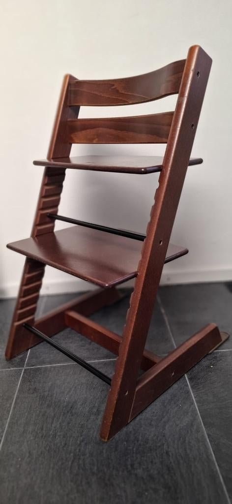 Stokke trip trap walnoot complete set, Ophalen, Zo goed als nieuw, Meegroeistoel