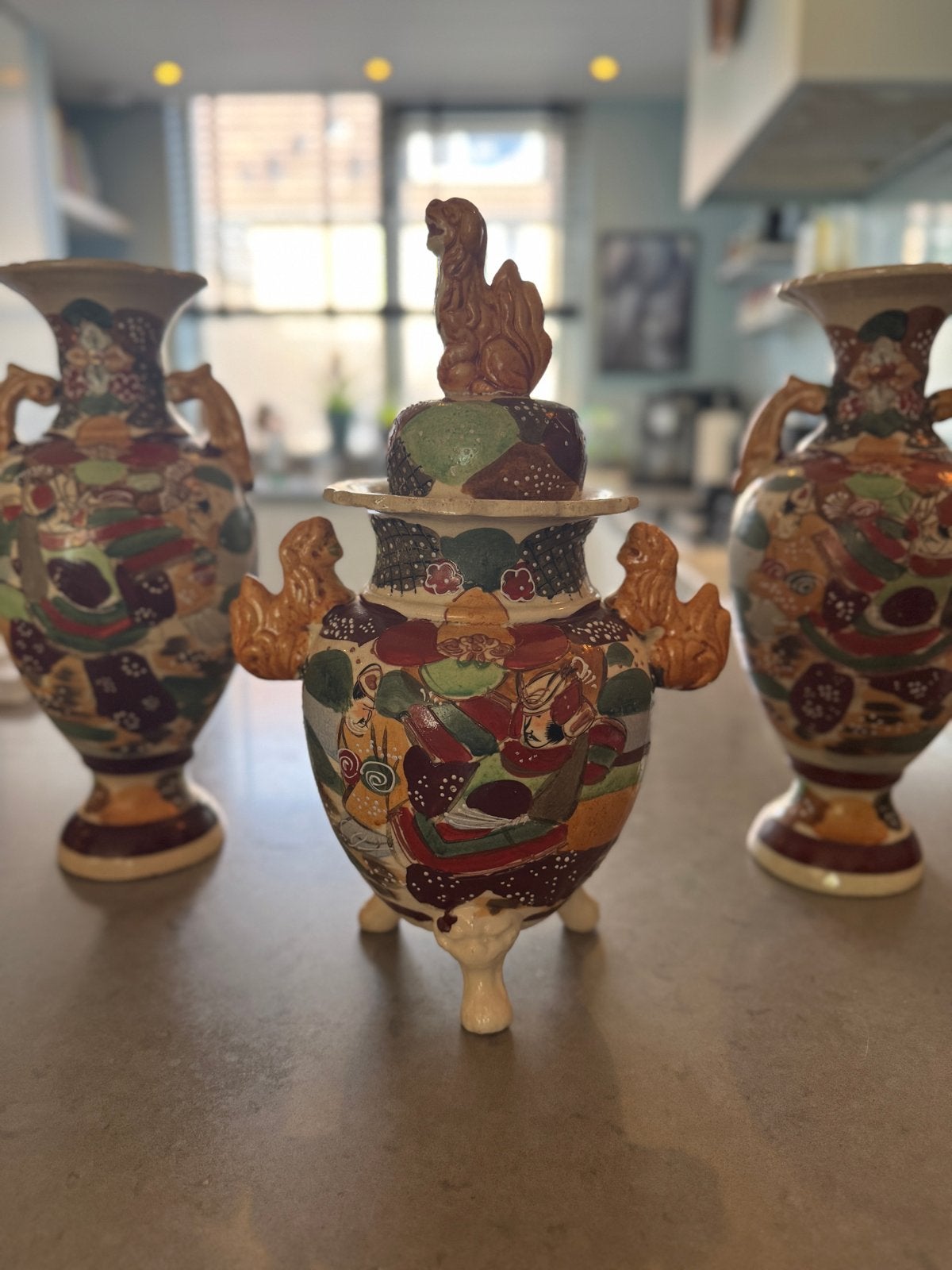 Set van 3 japanse satsuma vazen, Ophalen
