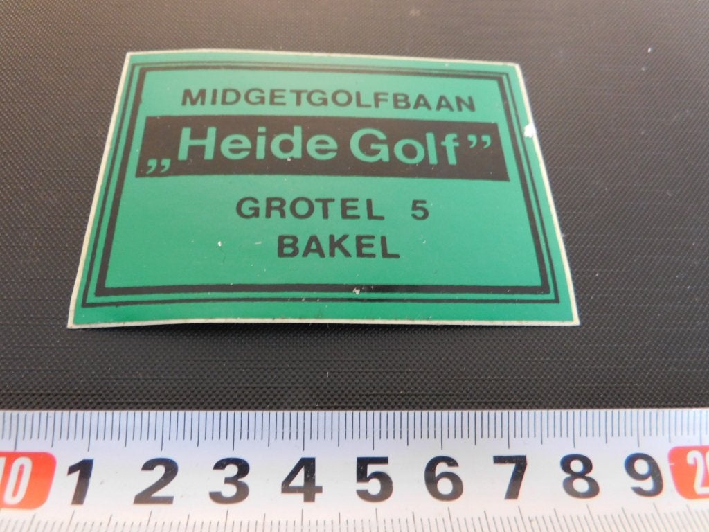 sticker midgetgolfbaan HEIDE GOLF grotel 5 bakel, Ophalen, Zo goed als nieuw