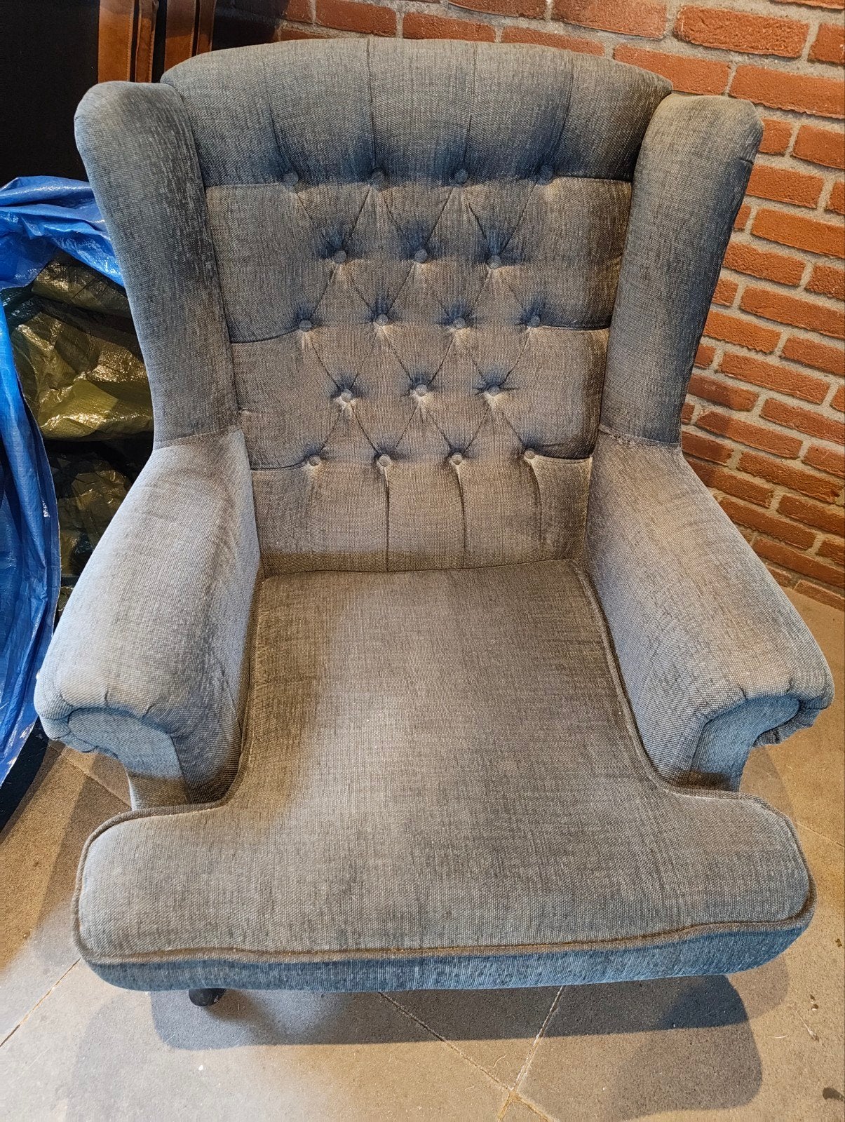 Grijze (relax) fauteuil, Ophalen, Gebruikt, 75 tot 100 cm, Landelijk