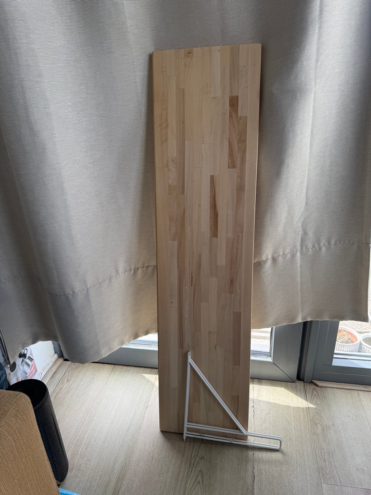 Houten wandplank + 2x dragers (IKEA Pershult), Ophalen, Zo goed als nieuw