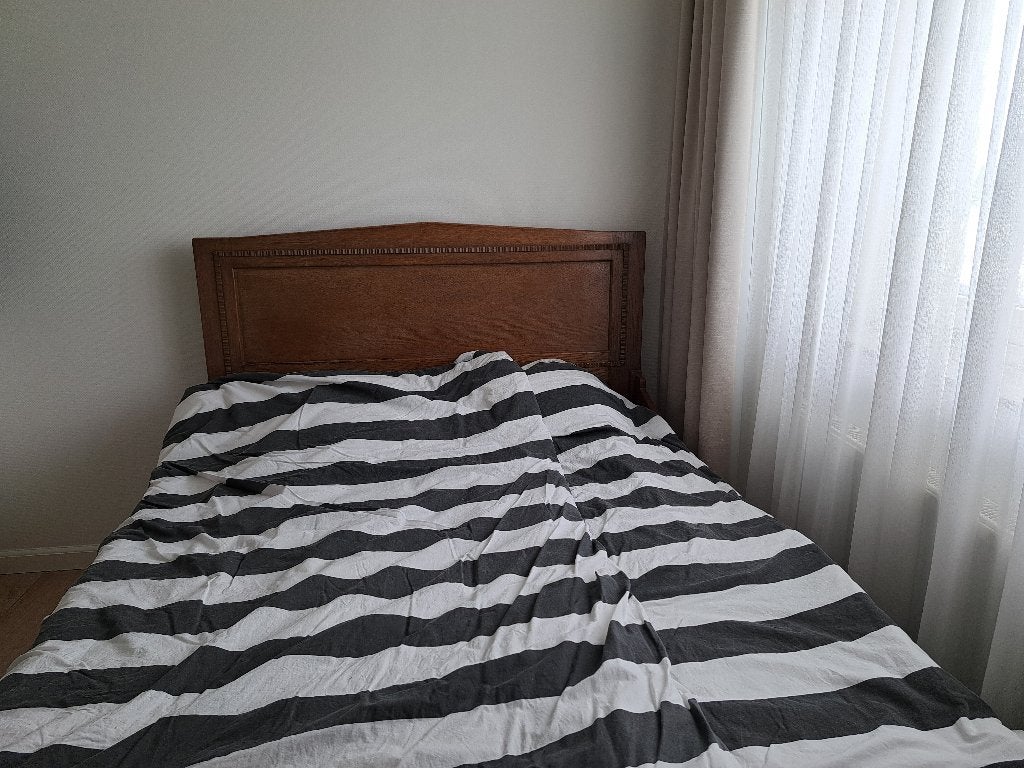prachtig antiek bed, 1.46 x 2, Gebruikt, Bruin, 140 cm, Twijfelaar