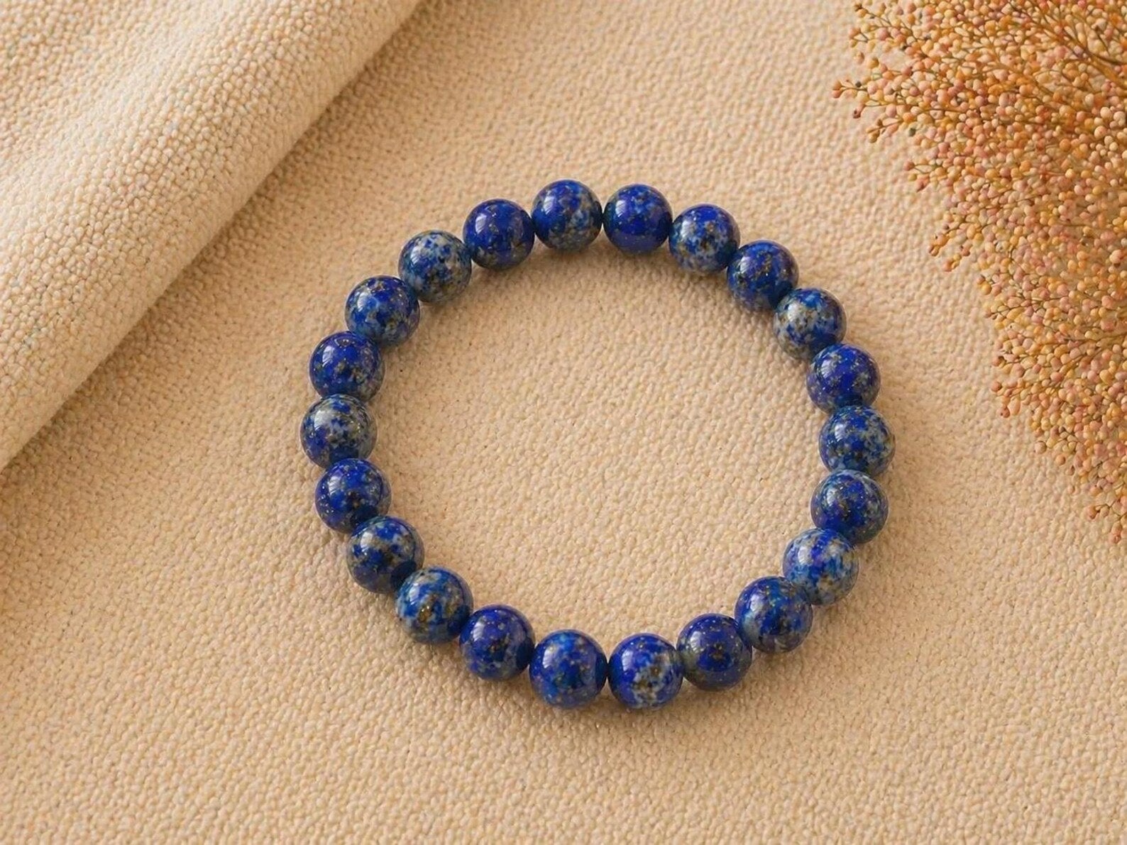 Heren Kogelarmband Lapis Lazuli 8mm 21cm Extra Groot, Overige materialen, Blauw, Nieuw, Ophalen of Verzenden
