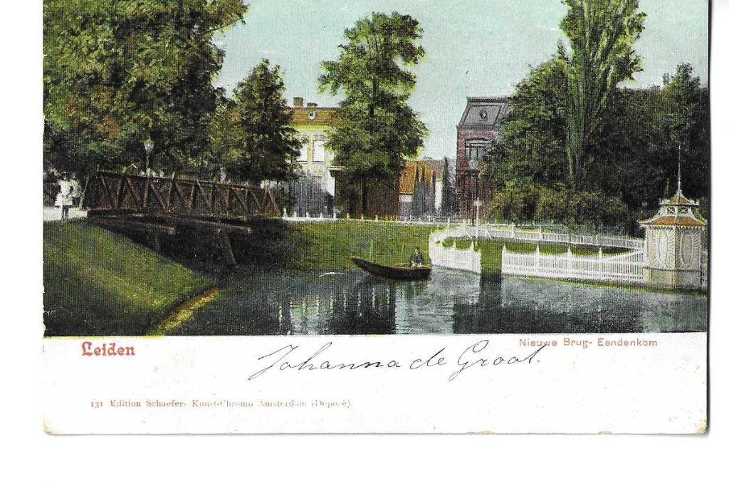 leiden  nieuwe brug  eendenkooi, Verzenden, Voor 1920, Gelopen, Zuid-Holland