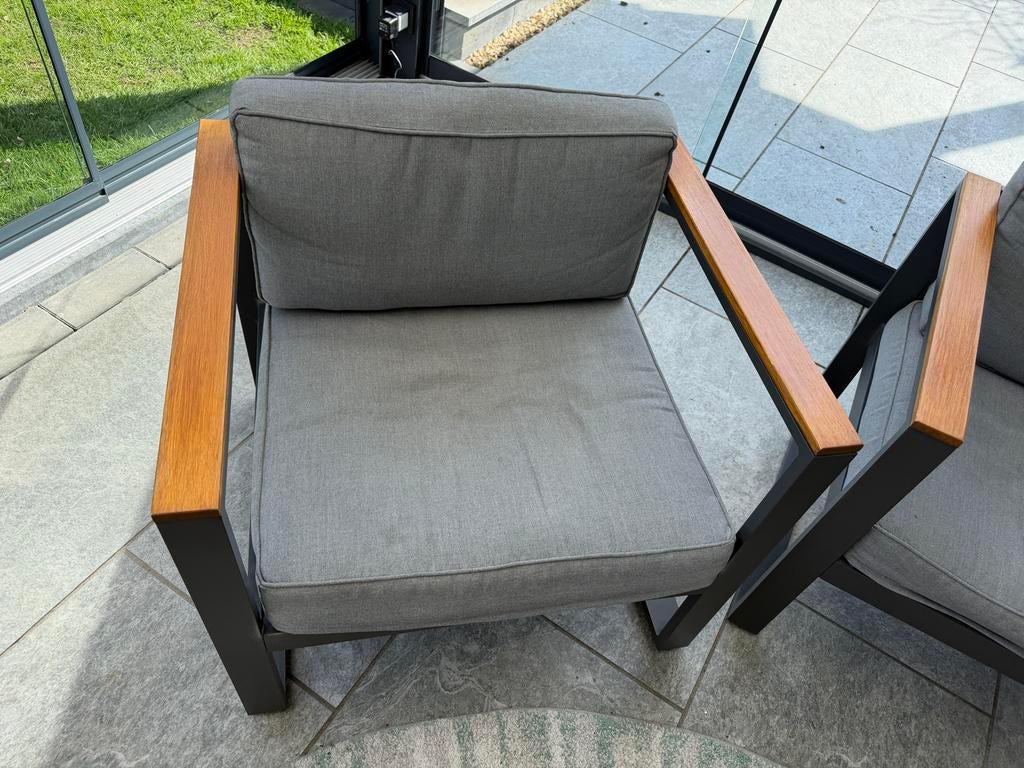 Luxe tuinstoelen met kussens - 4 stuks, Ophalen, Gebruikt, Aluminium